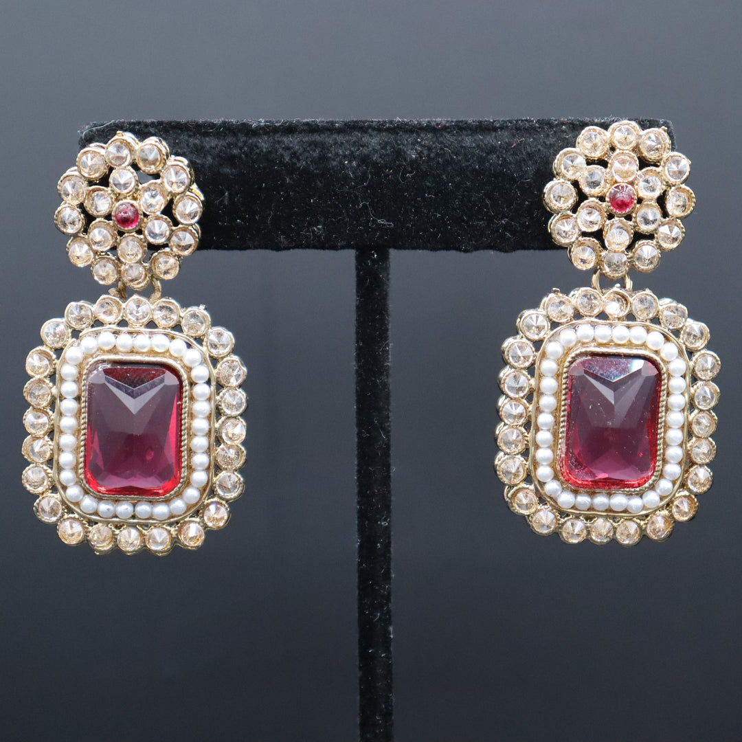 Premium Maroon Long Neckles [SKU J100852]