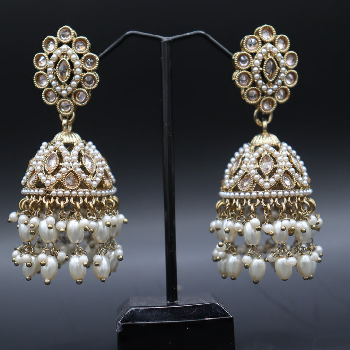 Beige Premium Quality Reversed AD Stone Worked Pakistani Necklace [SKU: N010742]