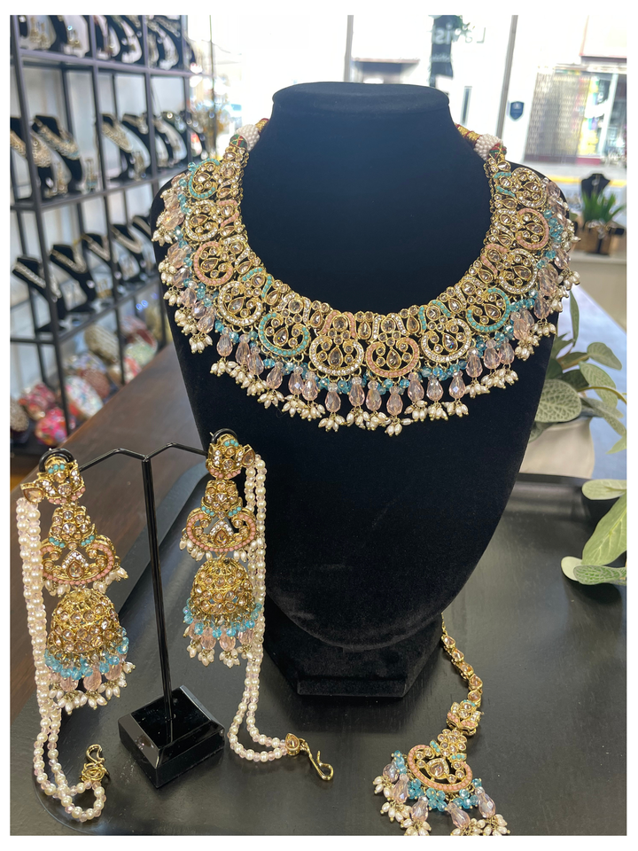 Multi Colored Premium AD Stone Pakistani Set [SKU: N011422]