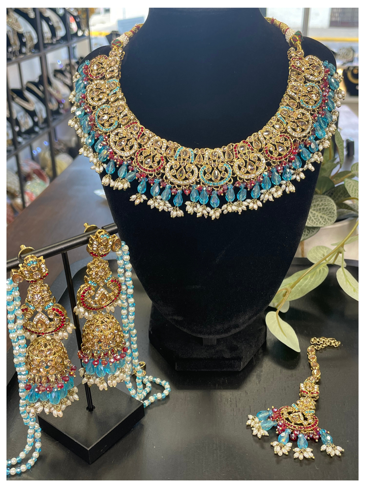 Multi Colored Premium AD Stone Pakistani Set [SKU: N011522]