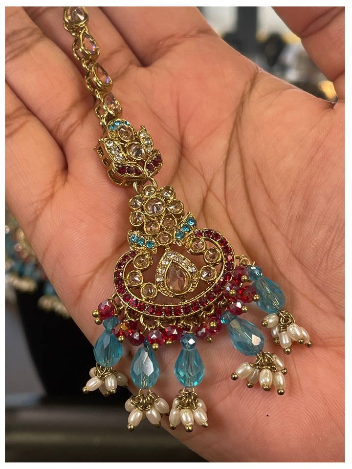 Multi Colored Premium AD Stone Pakistani Set [SKU: N011522]