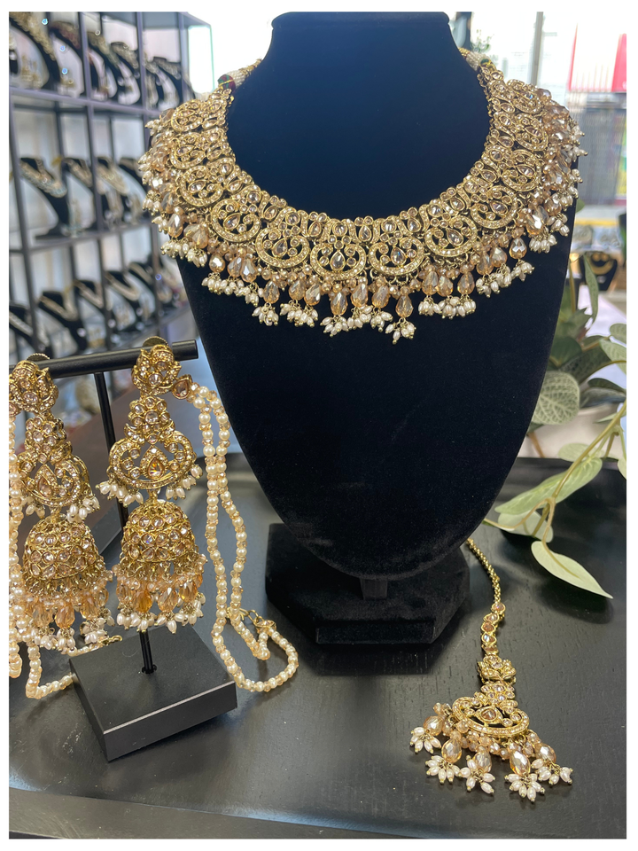 Beige Premium AD Stone Pakistani Set [SKU: N011622]