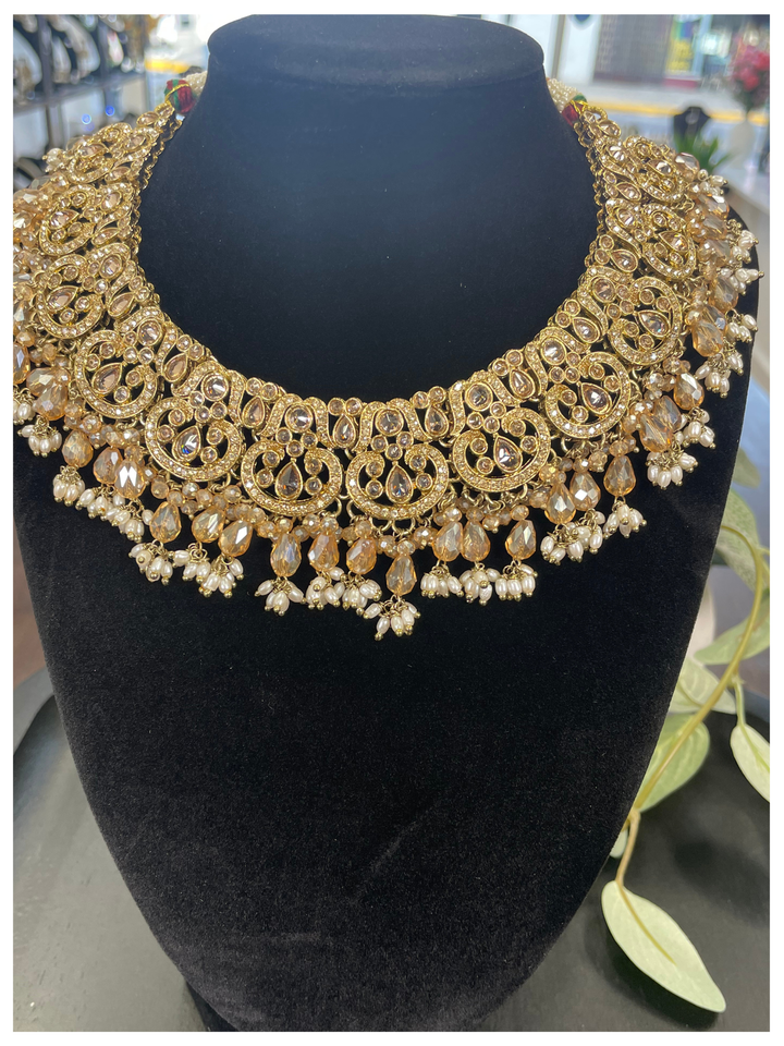 Beige Premium AD Stone Pakistani Set [SKU: N011622]