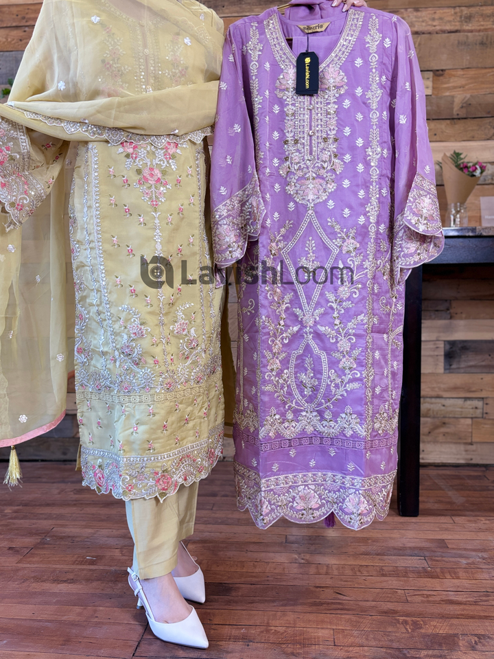 DUSTY LAVENDER PAKISTANI SOFT ORGANZA [SKU:D103033]
