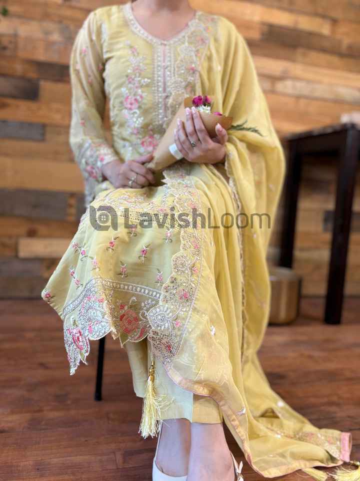 LEMON PAKISTANI SOFT ORGANZA [SKU:D103133]