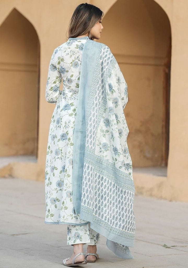 Floral Printed With Lace Work and Flared [SKU DW100241]