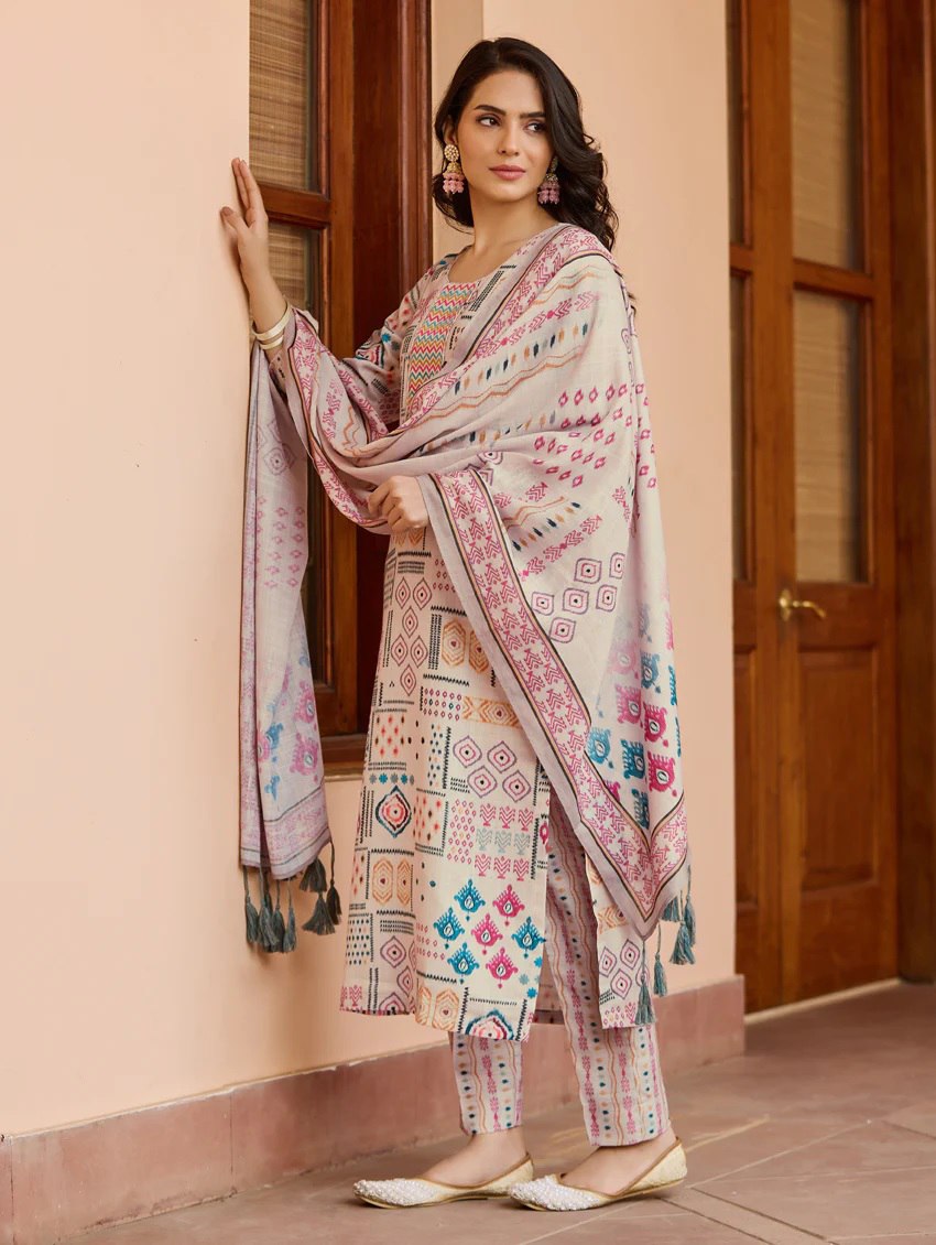 FULLY PRINTED WITH NECK PATCH WORK [SKU 100161]