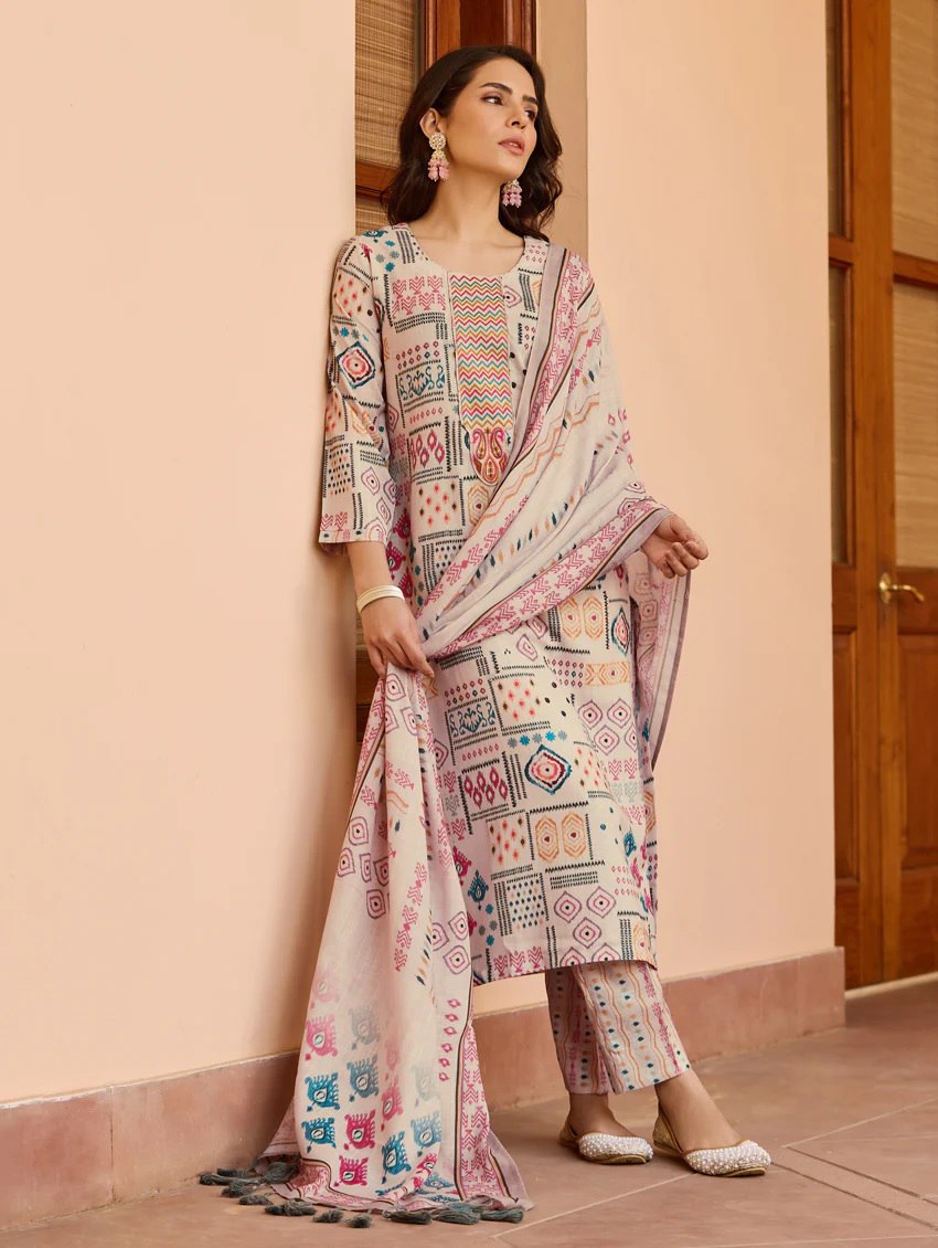 FULLY PRINTED WITH NECK PATCH WORK [SKU 100161]