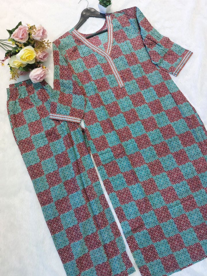 Designer fine cotton co-ord set [SKU CO100241]