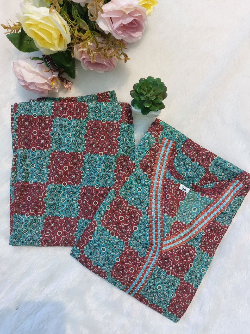 Designer fine cotton co-ord set [SKU CO100241]