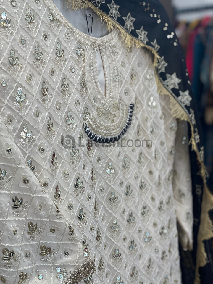 Black Hoor Tex Pakistani Salwar Suit [SKU D100513]