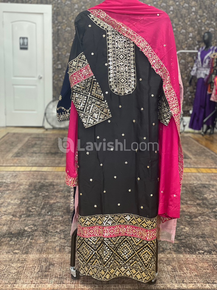 Premium Heavy Chinon  Embroidery Worked Salwar Suit  [SKU D101382]