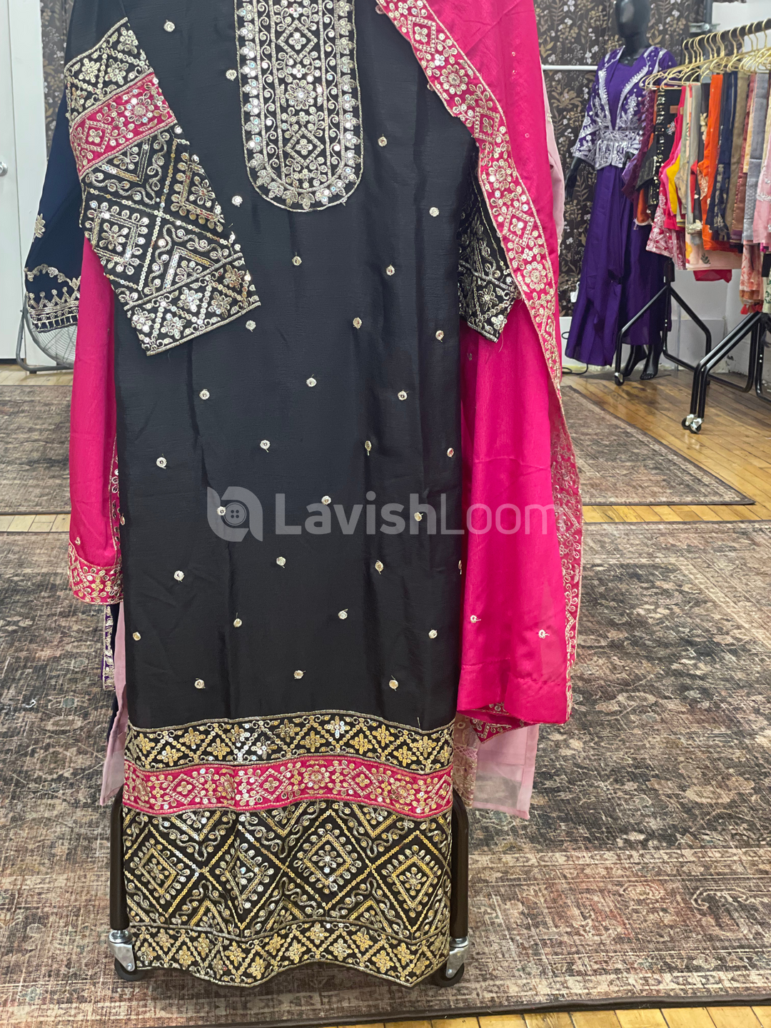 Premium Heavy Chinon  Embroidery Worked Salwar Suit  [SKU D101382]