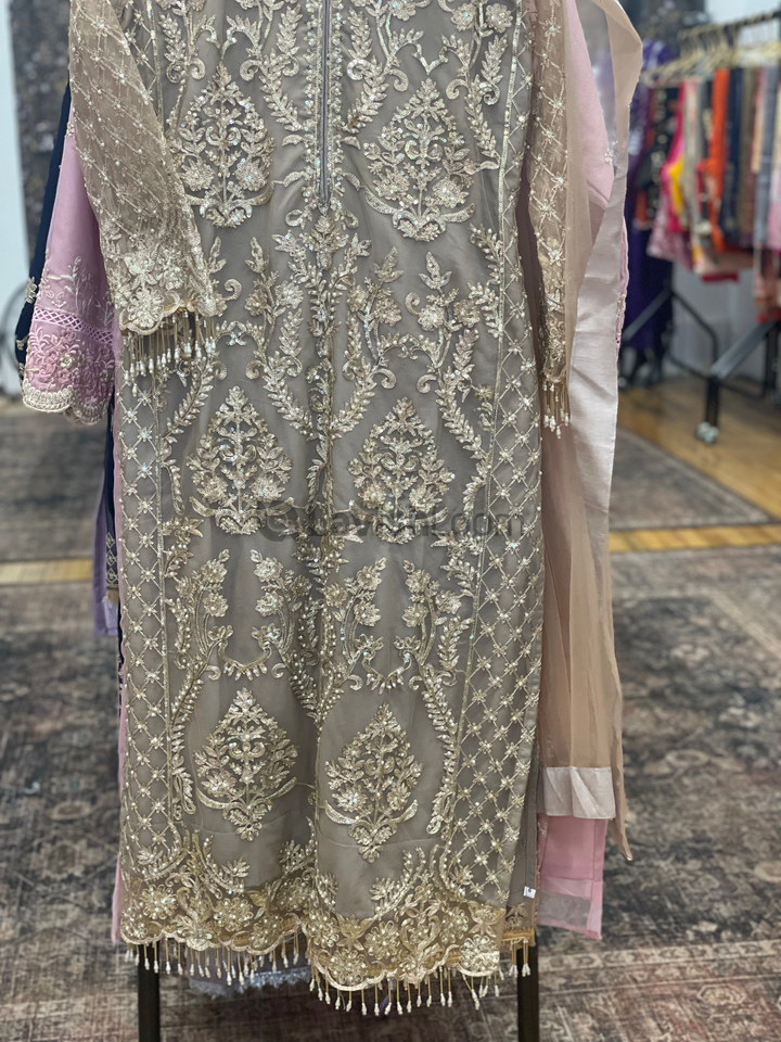 Ash Faux Georgette Heavy Worked Salwar Suit [SKU D101872]