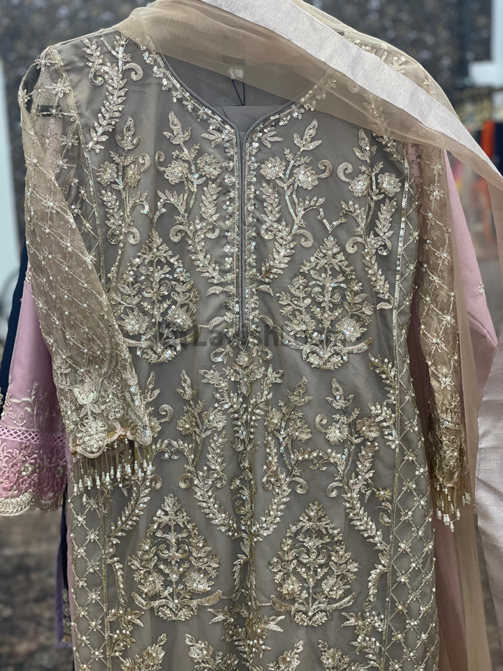 Ash Faux Georgette Heavy Worked Salwar Suit [SKU D101872]