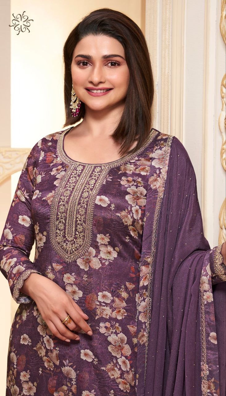 Purple Chinon Digital Printed Salwar Suit [SKU D101043]