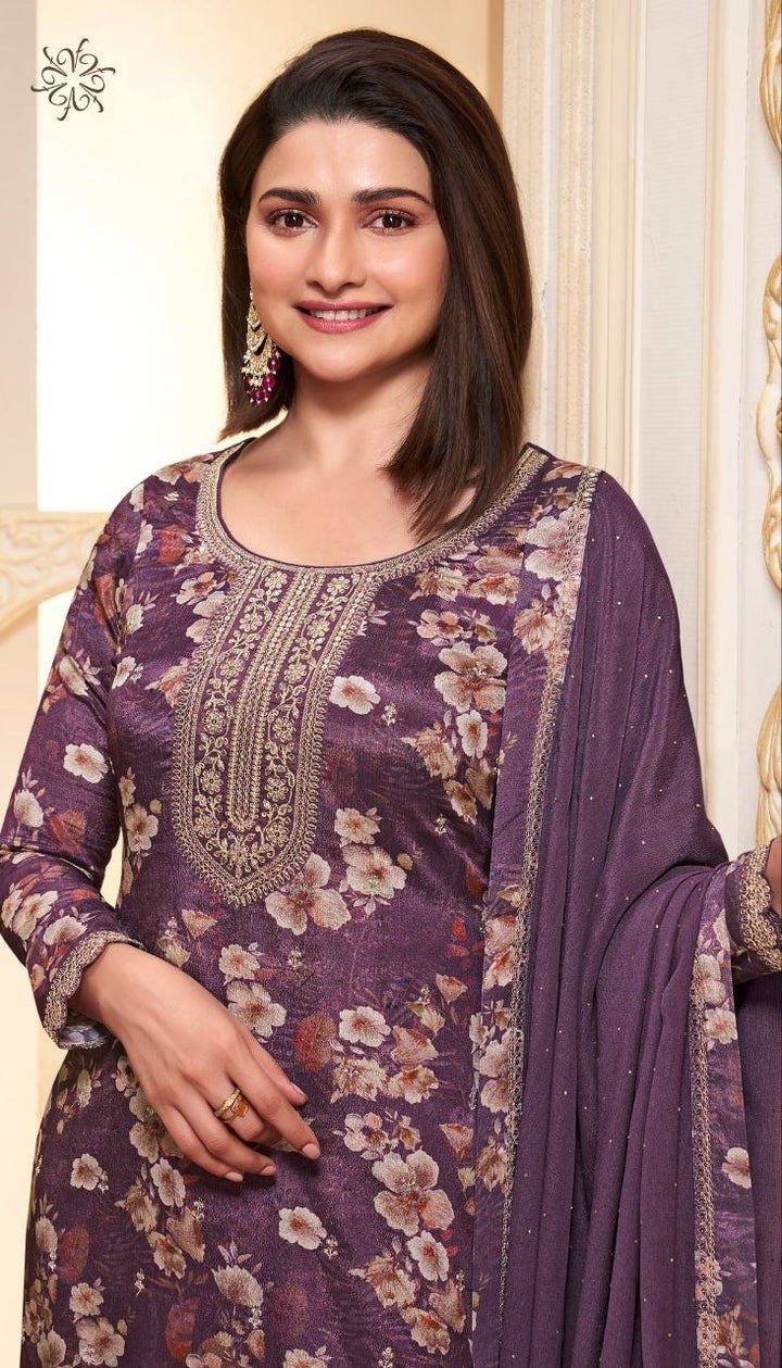 Purple Chinon Digital Printed Salwar Suit [SKU D101043]